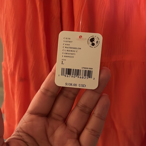 NWT never worn, watermelon free people dress with lace up back - Picture 5 of 7